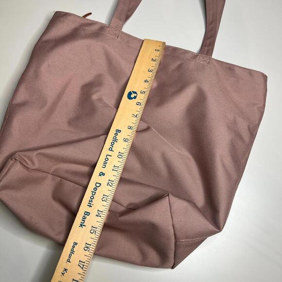 Herschel Supply Co. Tote Bag Pink Rose Canvas Shopper Zip Top Logo Patch - Picture 9 of 10